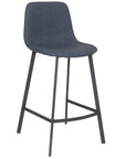 Faro - Blue Faux Leather Counter Height Bar Stool