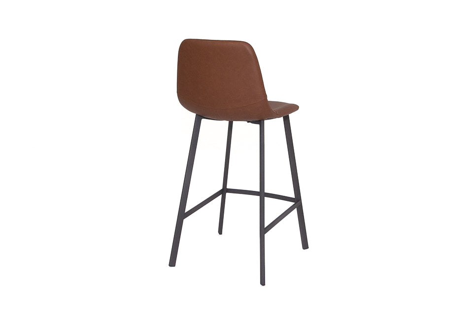 Faro - Brown Faux Leather Counter Height Bar Stool