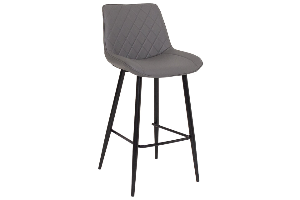 Finley - Grey Faux Leather Bar Stool