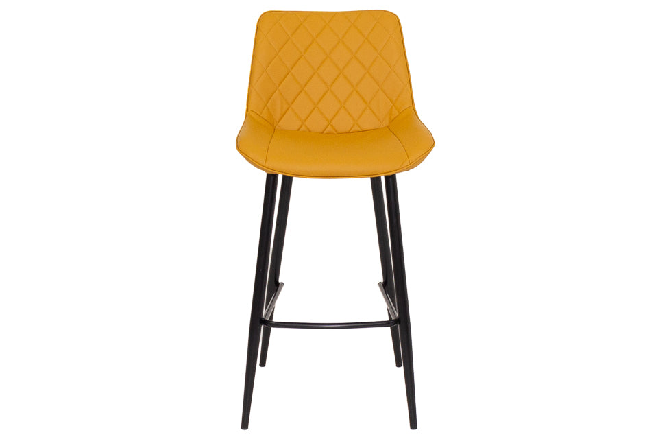 Finley - Yellow Faux Leather Bar Stool
