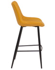 Finley - Yellow Faux Leather Bar Stool