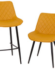 Finley - Yellow Faux Leather Bar Stool