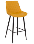 Finley - Yellow Faux Leather Bar Stool