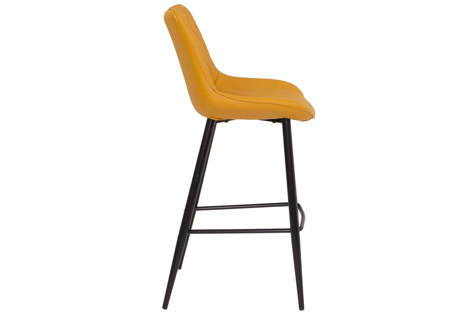 Finley - Yellow Faux Leather Bar Stool