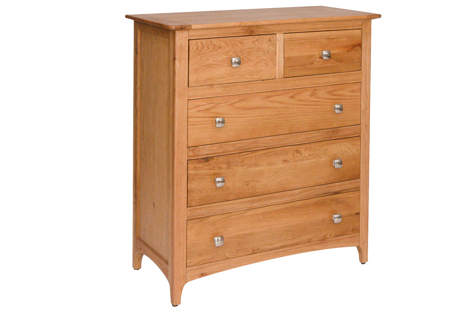 Harrison - Oak 5 Drawer Chest Of Drawers