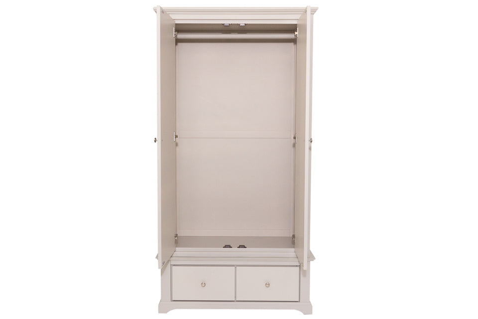 Hugo - Taupe 2 Door  Wardrobe With Drawers