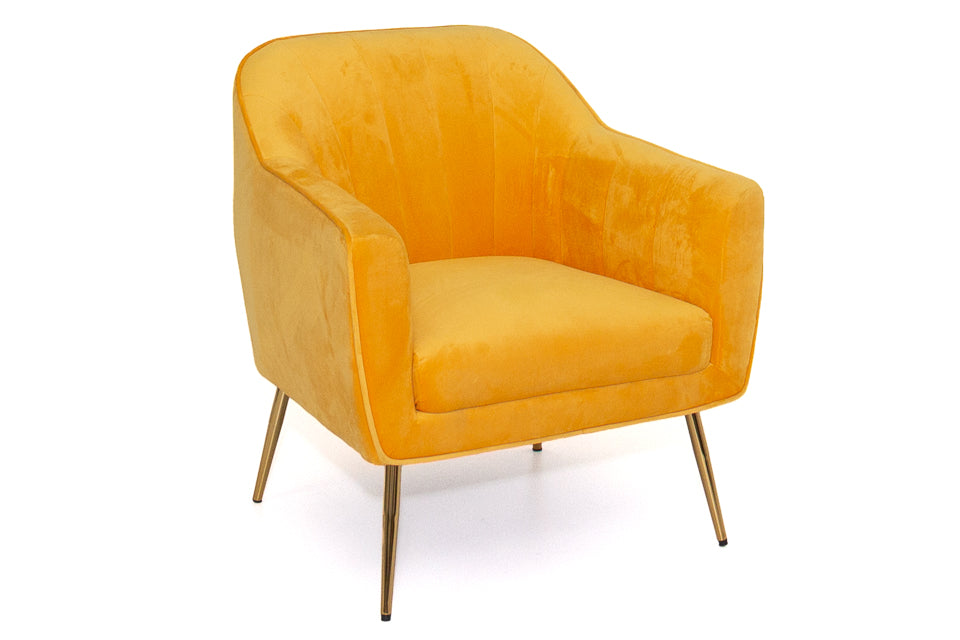 Imogen - Yellow Fabric Accent Armchair