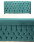 Jennifer - Teal Fabric 5Ft King Bed Frame