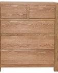 Jersey - Oak 5 Drawer Chest Of Drawers