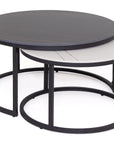 Keelin - Black And White Pura Stone Set Of 2 Coffee Table
