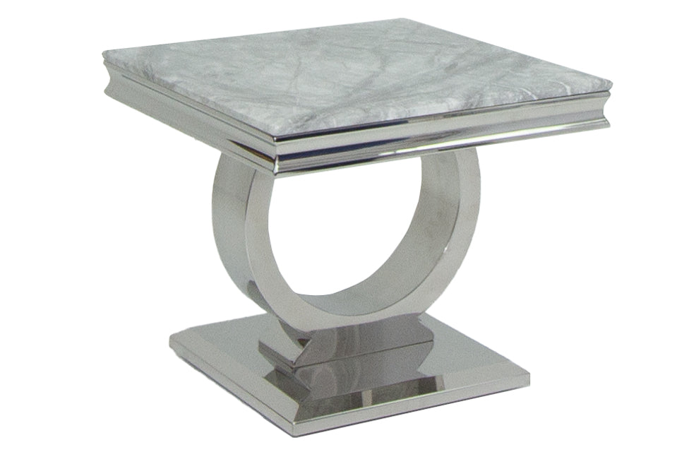 Krisa - Grey Marble Lamp Table