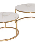 Laurie - White Pura Stone Set Of 2 Coffee Table