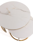 Laurie - White Pura Stone Set Of 2 Coffee Table