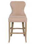 Levi - Cream Fabric And Wood Counter Height Bar Stool