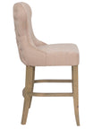 Levi - Cream Fabric And Wood Counter Height Bar Stool
