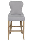 Levi - Grey Fabric And Wood Counter Height Bar Stool