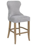 Levi - Grey Fabric And Wood Counter Height Bar Stool