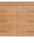 Lola - Oak 6 Drawer Dresser Chest