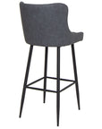 Lucena - Grey Faux Leather Bar Stool