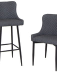 Lucena - Grey Faux Leather Bar Stool