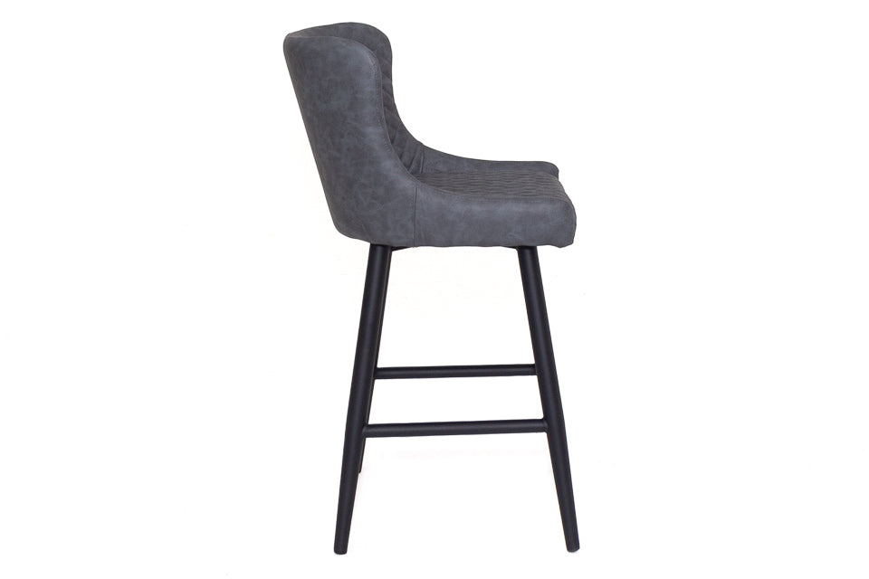 Lucena - Grey Faux Leather Counter Height Bar Stool
