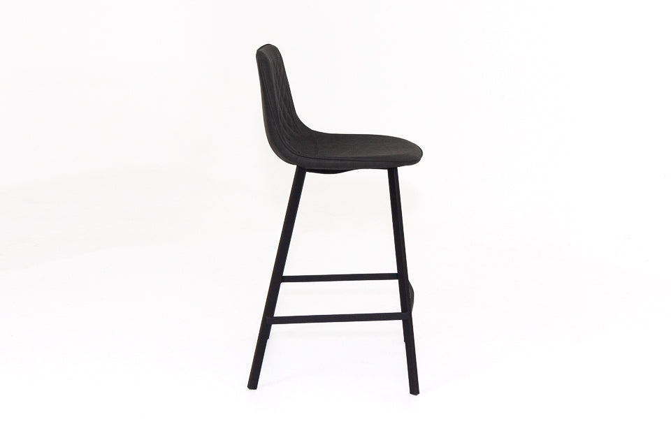 Lucan - Grey Faux Leather Bar Stool