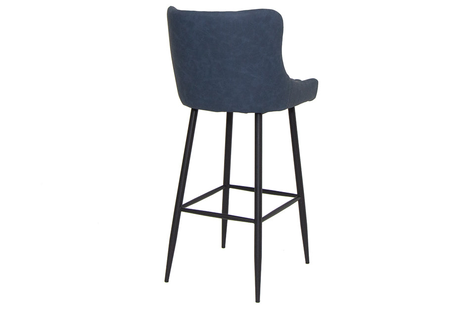Martos - Blue Faux Leather Bar Stool