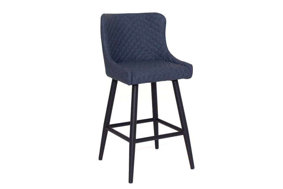 Martos - Blue Faux Leather Counter Height Bar Stool