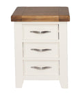 Milena - Cream And Oak 3 Drawer Bedside Locker