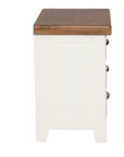 Milena - Cream And Oak 3 Drawer Bedside Locker