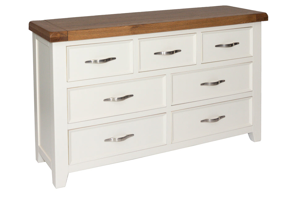 Milena - Cream And Oak 7 Drawer Drawer Wide Chest