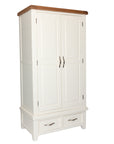 Milena - Cream And Oak 2 Door Wardrobe With Drawers