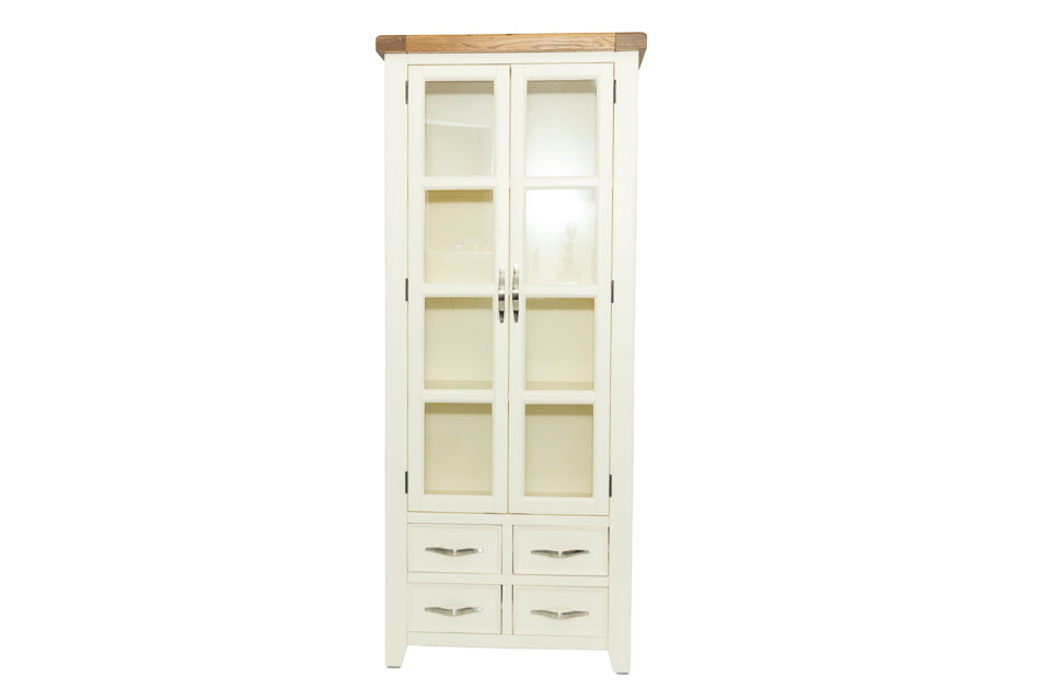 Milena - Cream And Oak Display Cabinet