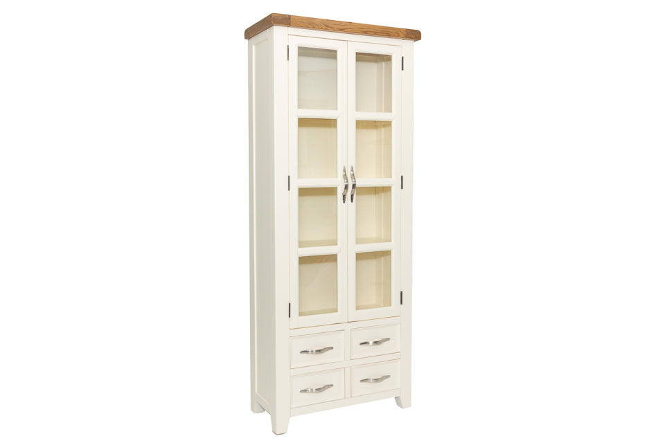 Milena - Cream And Oak Display Cabinet