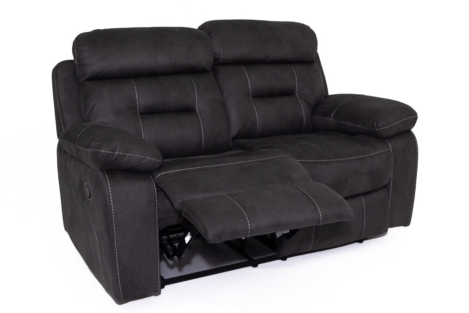 Nevis - Grey Fabric 2 Seater Recliner Sofa