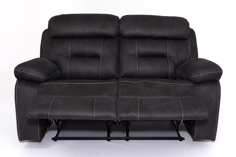 Nevis - Grey Fabric 2 Seater Recliner Sofa