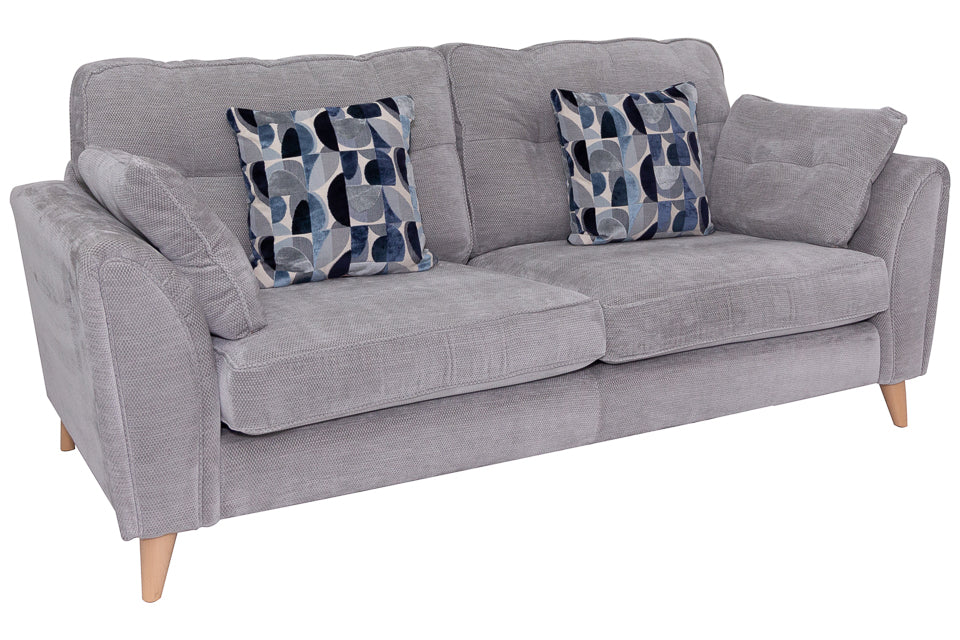 Oceana - Grey Fabric 4 Seater Sofa