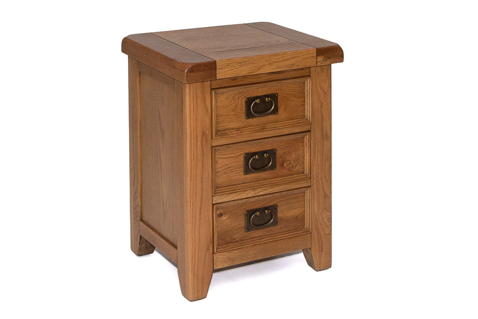 Odeon - Oak 3 Drawer Bedside Locker