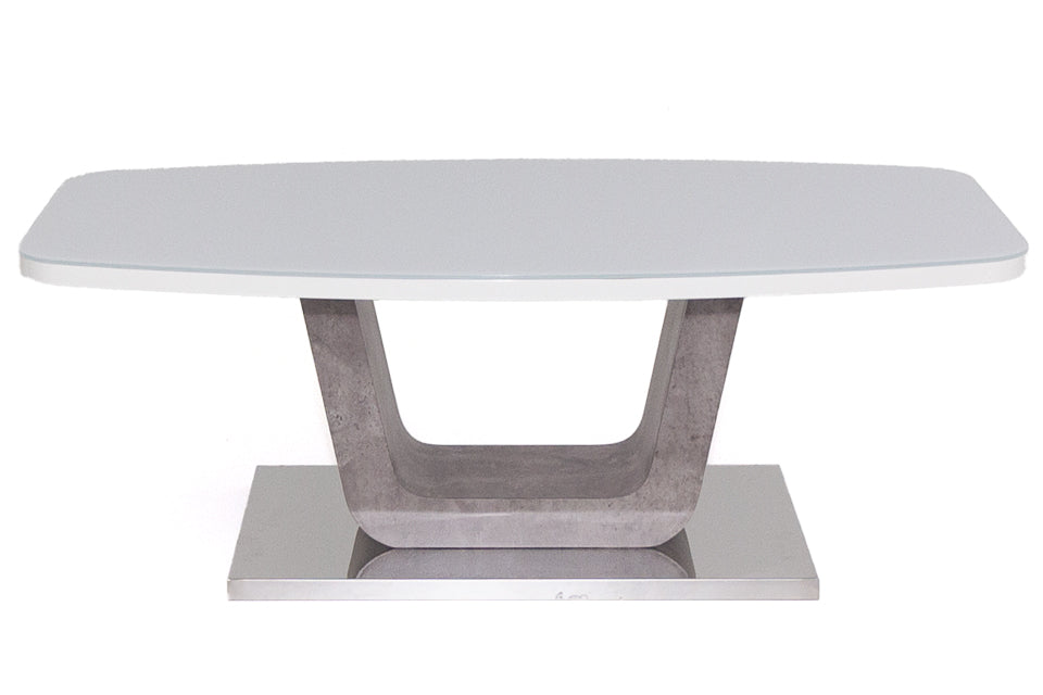 Odyssey - White Glass and Wood Coffee Table