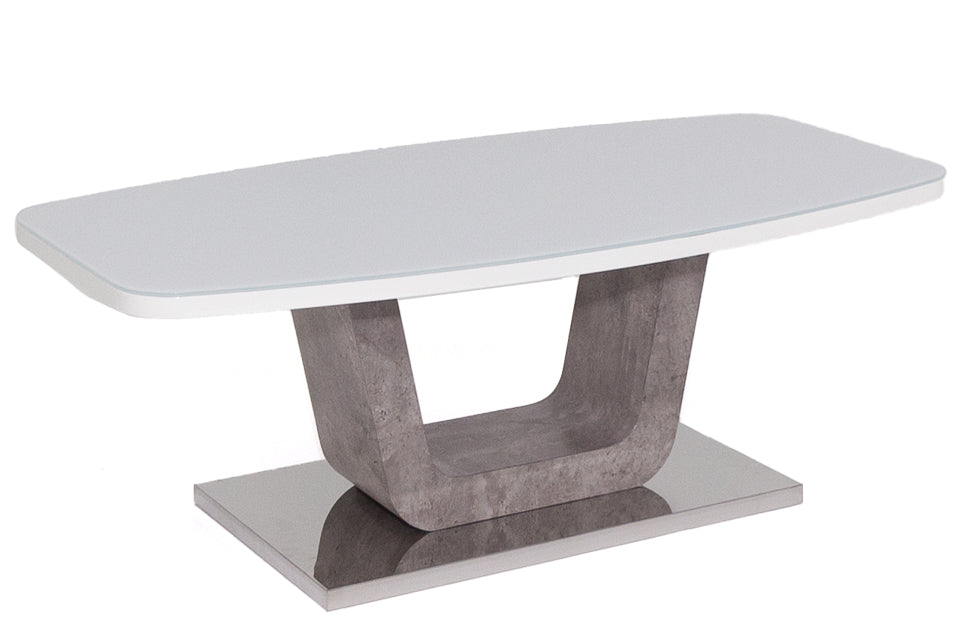 Odyssey - White Glass and Wood Coffee Table