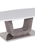 Odyssey - White Glass and Wood Coffee Table