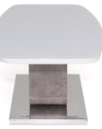 Odyssey - White Glass and Wood Coffee Table