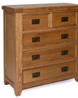 Odeon Oak 5 Drawer Drawer Tall Chest