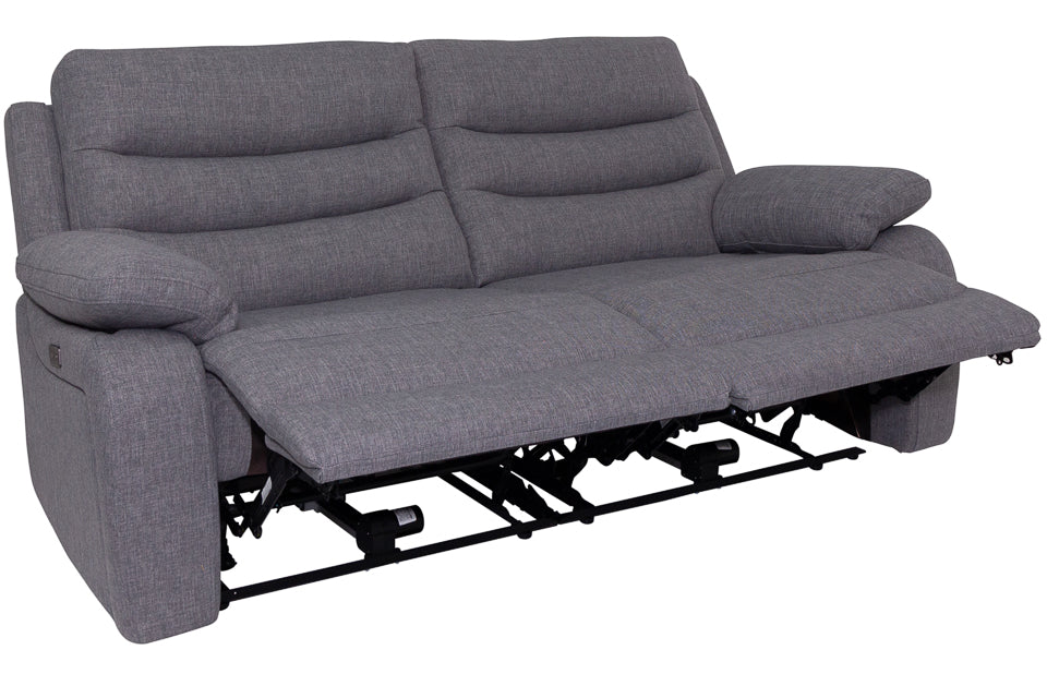 Portland - Grey Fabric 2.5 Seater Power Recliner Sofa