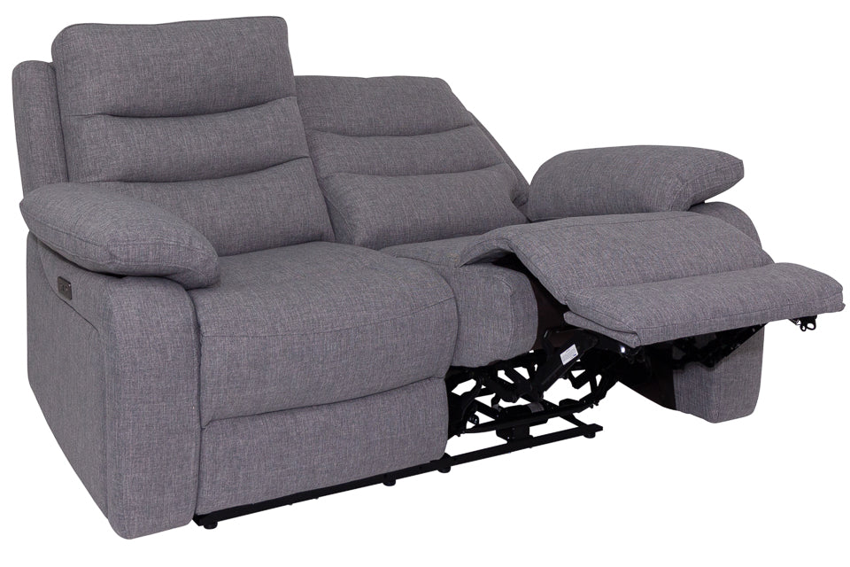 Portland - Grey Fabric 2 Seater Power Recliner Sofa
