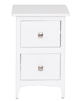Roberto - White 2 Drawer Bedside Locker