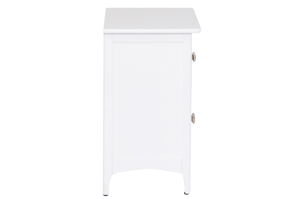 Roberto - White 2 Drawer Bedside Locker