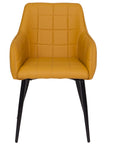 Sara - Yellow Faux Leather And Metal Dining Chair