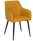 Sara - Yellow Faux Leather And Metal Dining Chair