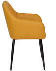 Sara - Yellow Faux Leather And Metal Dining Chair